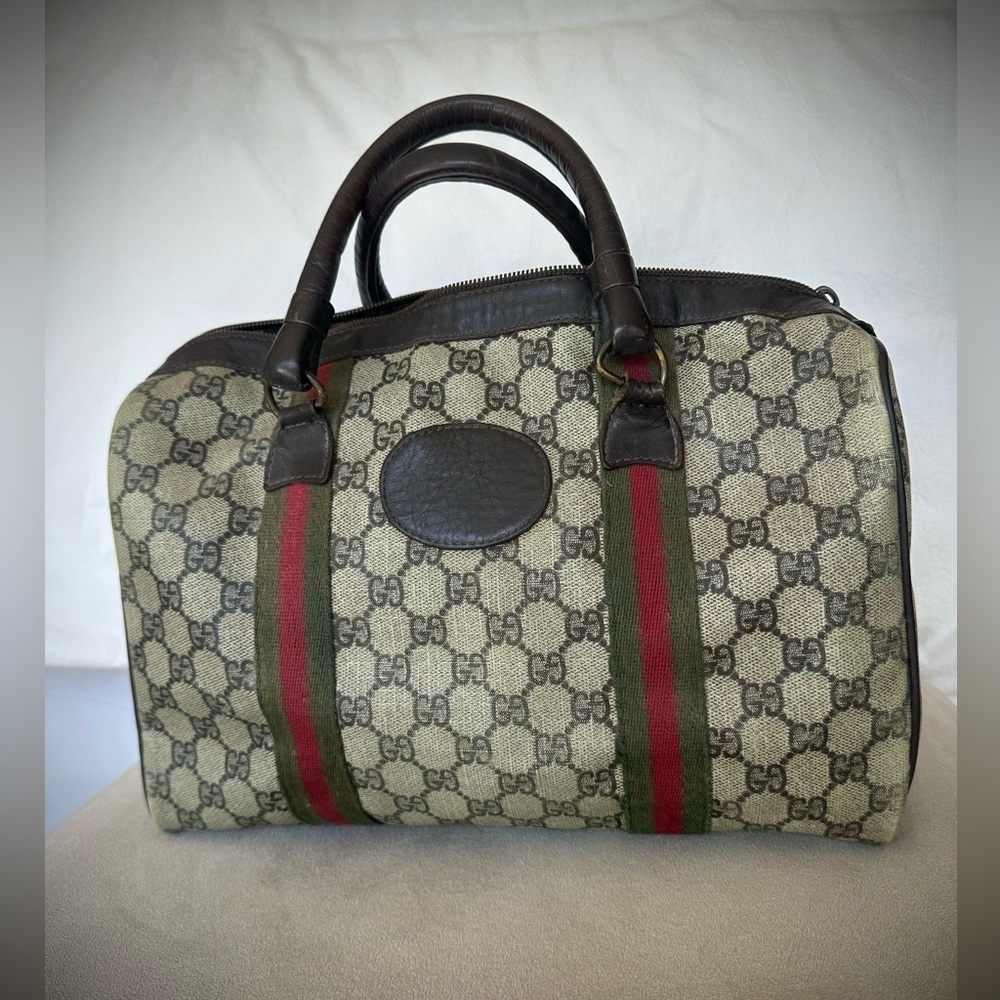 Vintage 80’s GUCCI GG Supreme Boston Bag Vintage - Picture 3 of 16